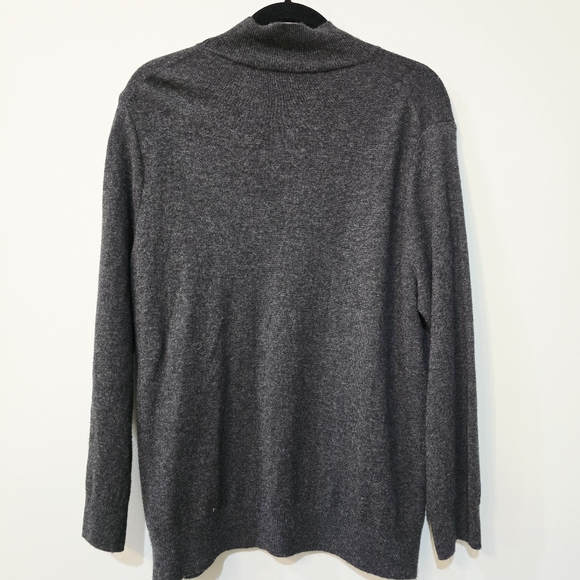 Vince Charcoal Gray Cashmere Mock Neck Sweater - Picture 4 of 5